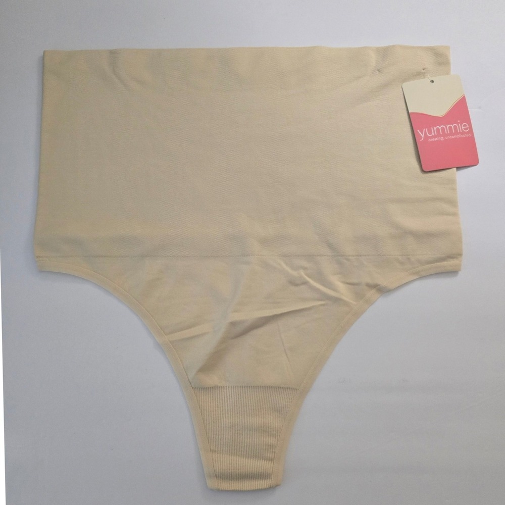 Yummie High Waist Shaping Thong Nude Beige Tummy Control YT5-341 Plus Size 1X/2X